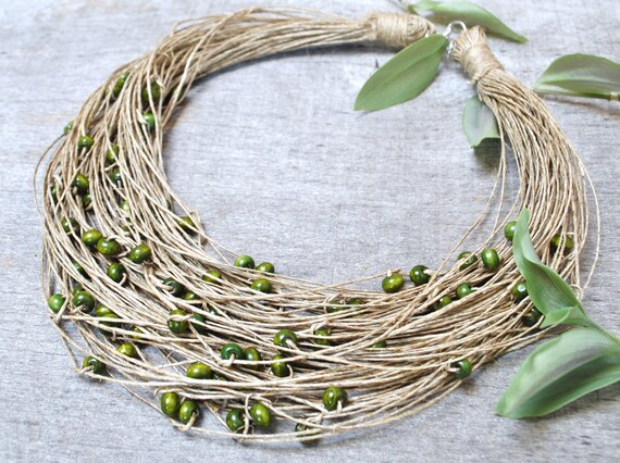 ブレスレット LESS IS MORE green bead necklace Handmade Minimalist Beaded Green Necklace Bracelet Jewellery