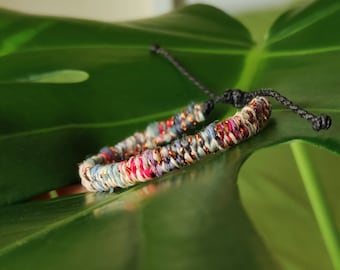 unique thin hand woven bracelet, adjustable boho textile bracelet, best friend bracelet, summer festival essentials, fair trade jewelry gift