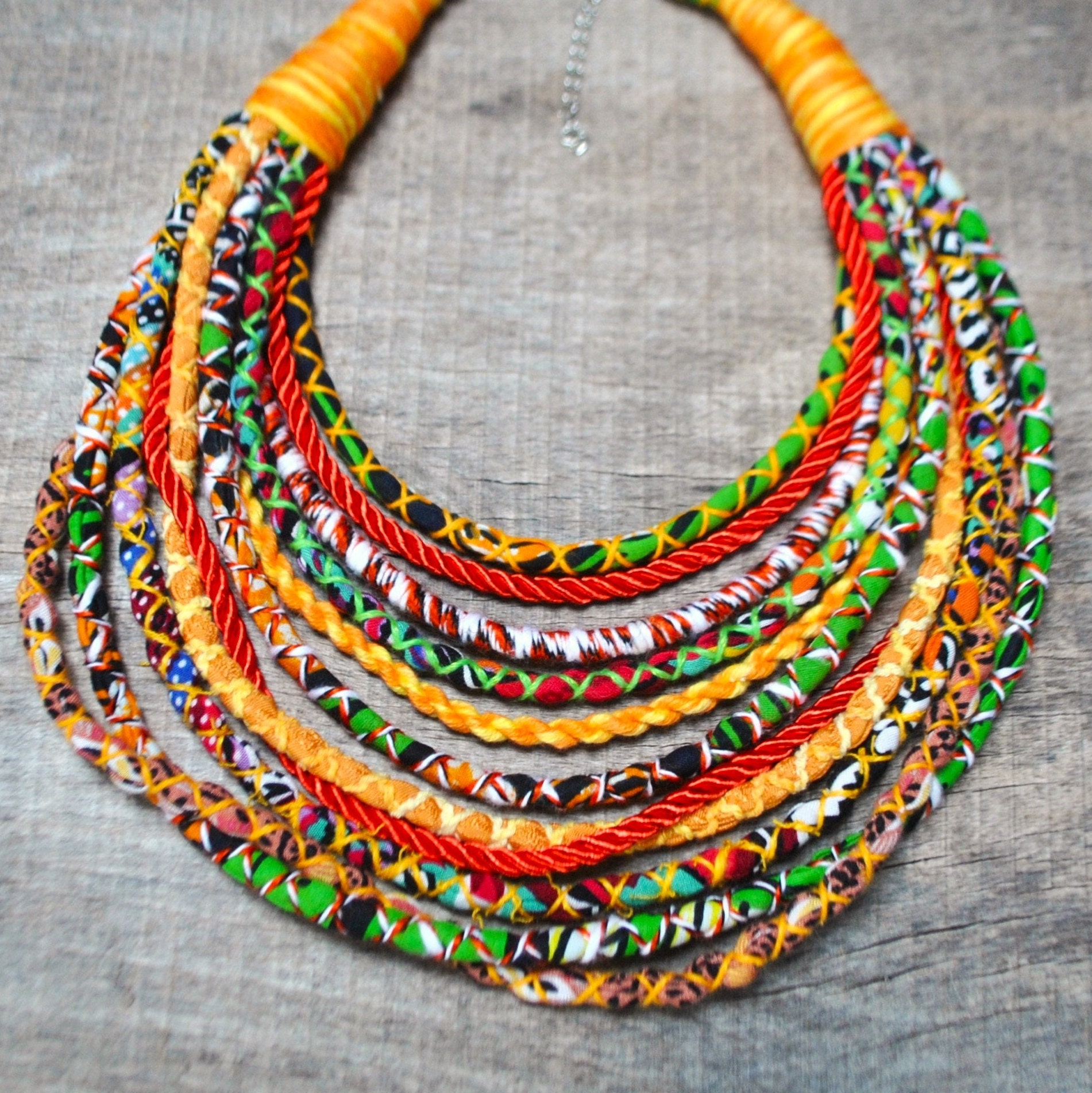 African cloth hotsell necklaces