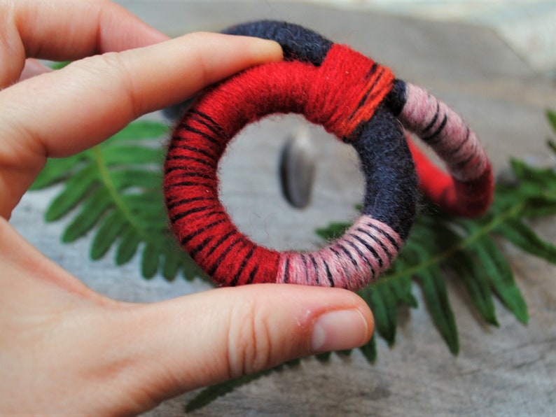 middle long ethnic necklace tribal african necklace with circle pendant yarn native jewelry statement hoop pendant necklace
