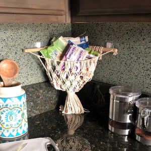 Macrame Corner Basket | Boho inspired home decor | Unique | Handmade | Fruit Basket