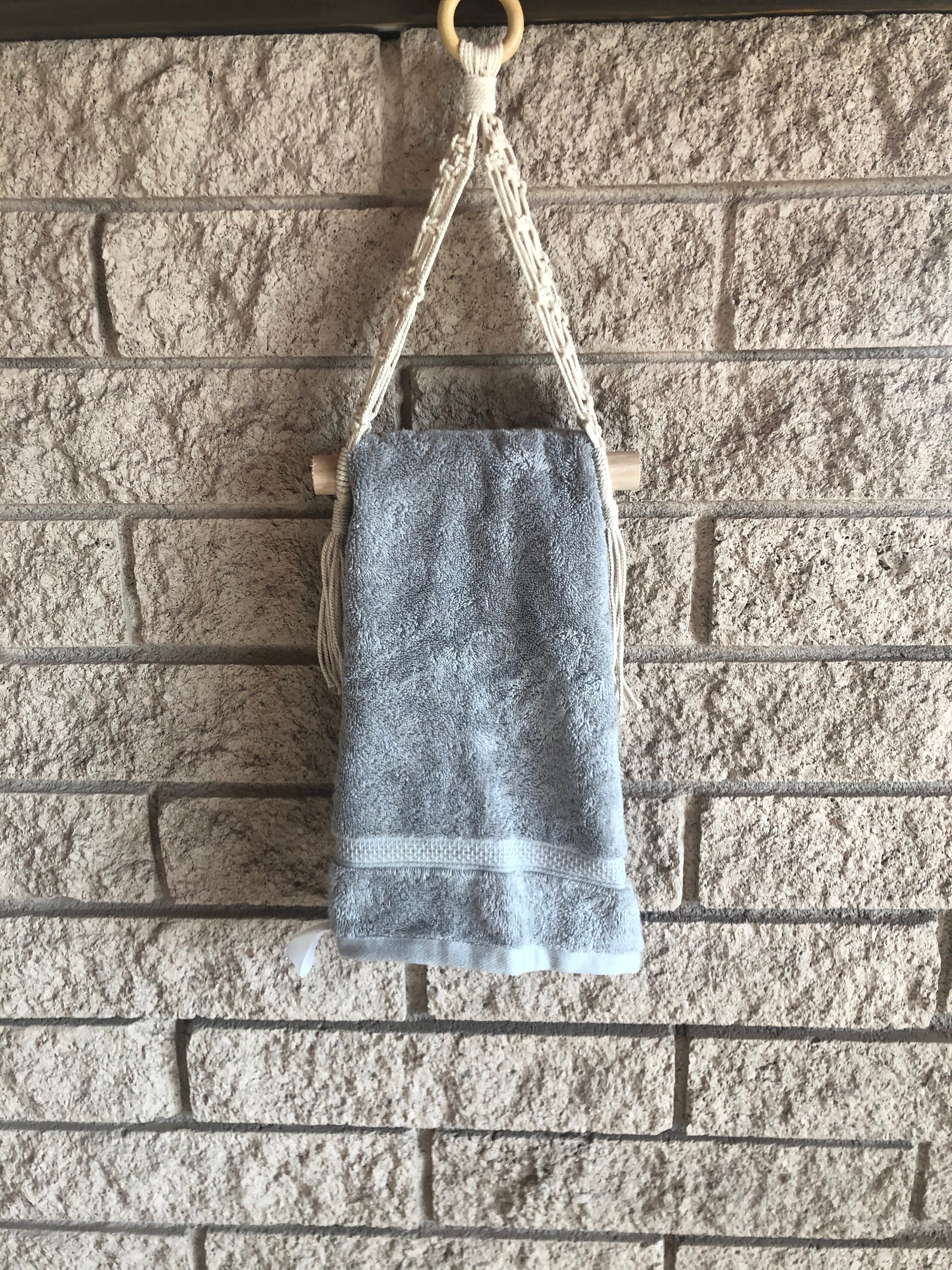Macrame Diamond Towel Holder Boho Inspired Home Decor Etsy