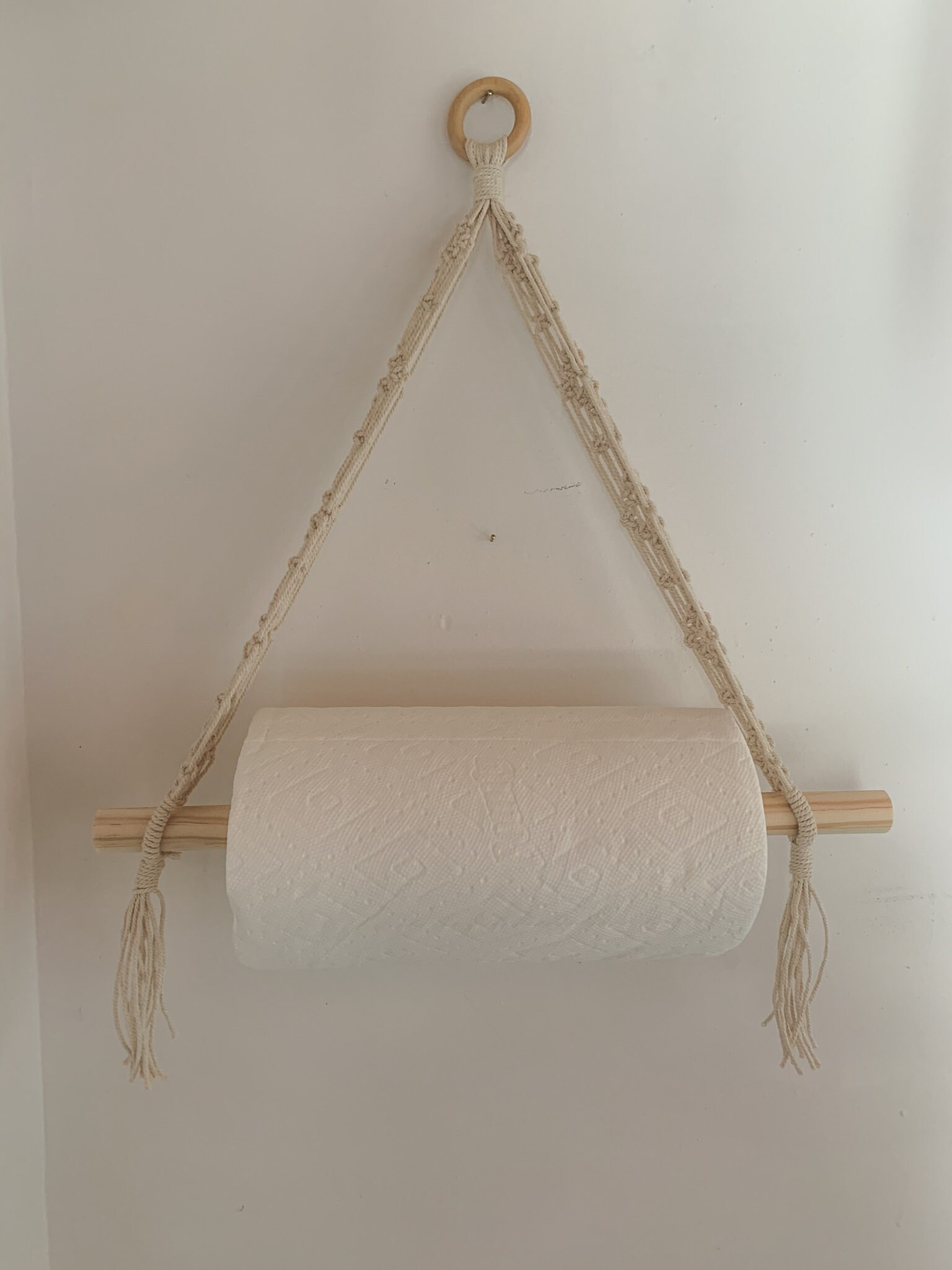 Macrame Diamond Towel Holder Boho Inspired Home Decor Etsy