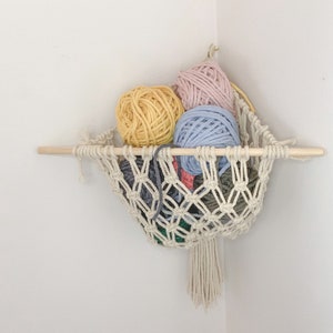 Macrame Corner Hammock | Boho inspired home decor | Unique | Handmade | Fruit Basket