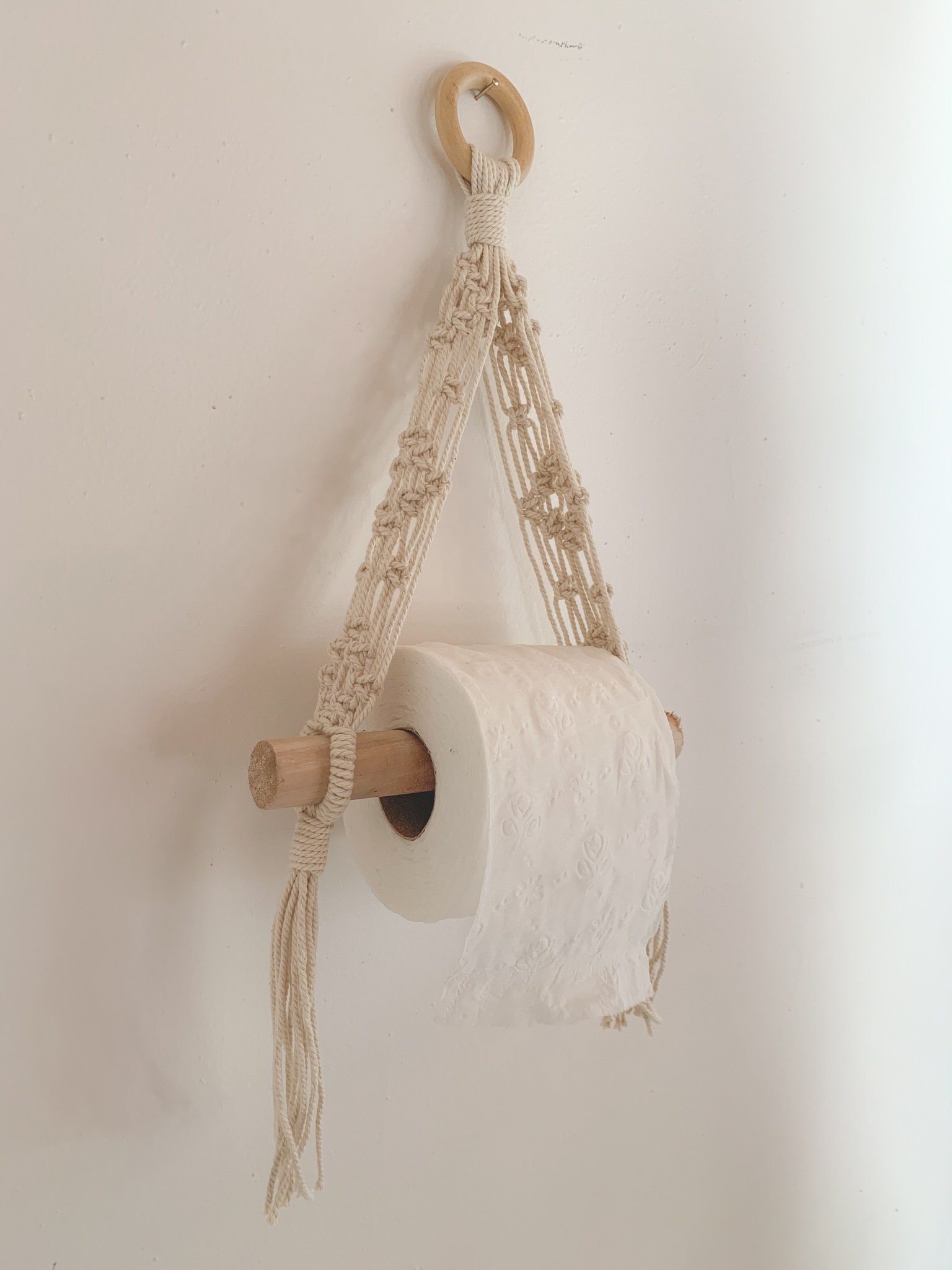 Macrame Diamond Towel Holder Boho Inspired Home Decor Etsy