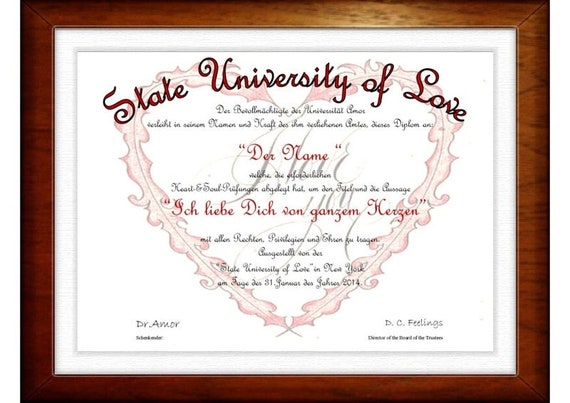 Diploma For The Great Love I Love You