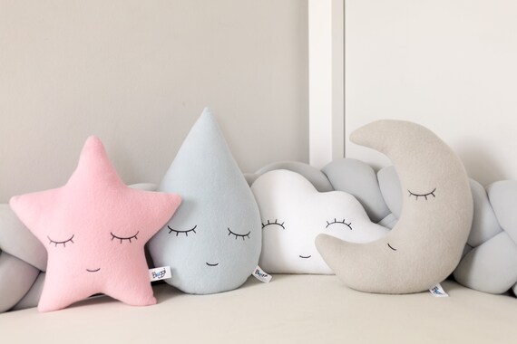 Bebé Nube Conjunto de almohadas Niños Regalo de la clase de la clase de Decoración guardería Luna Estrella