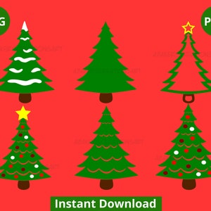 Christmas Tree SVG-PNG-Christmas-Snow-Ornaments-Star-Green Tree-Christmas Tree Outline