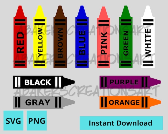 Crayons Svg-colors Png-color Names-school Supplies-colors of the Rainbow -   Norway