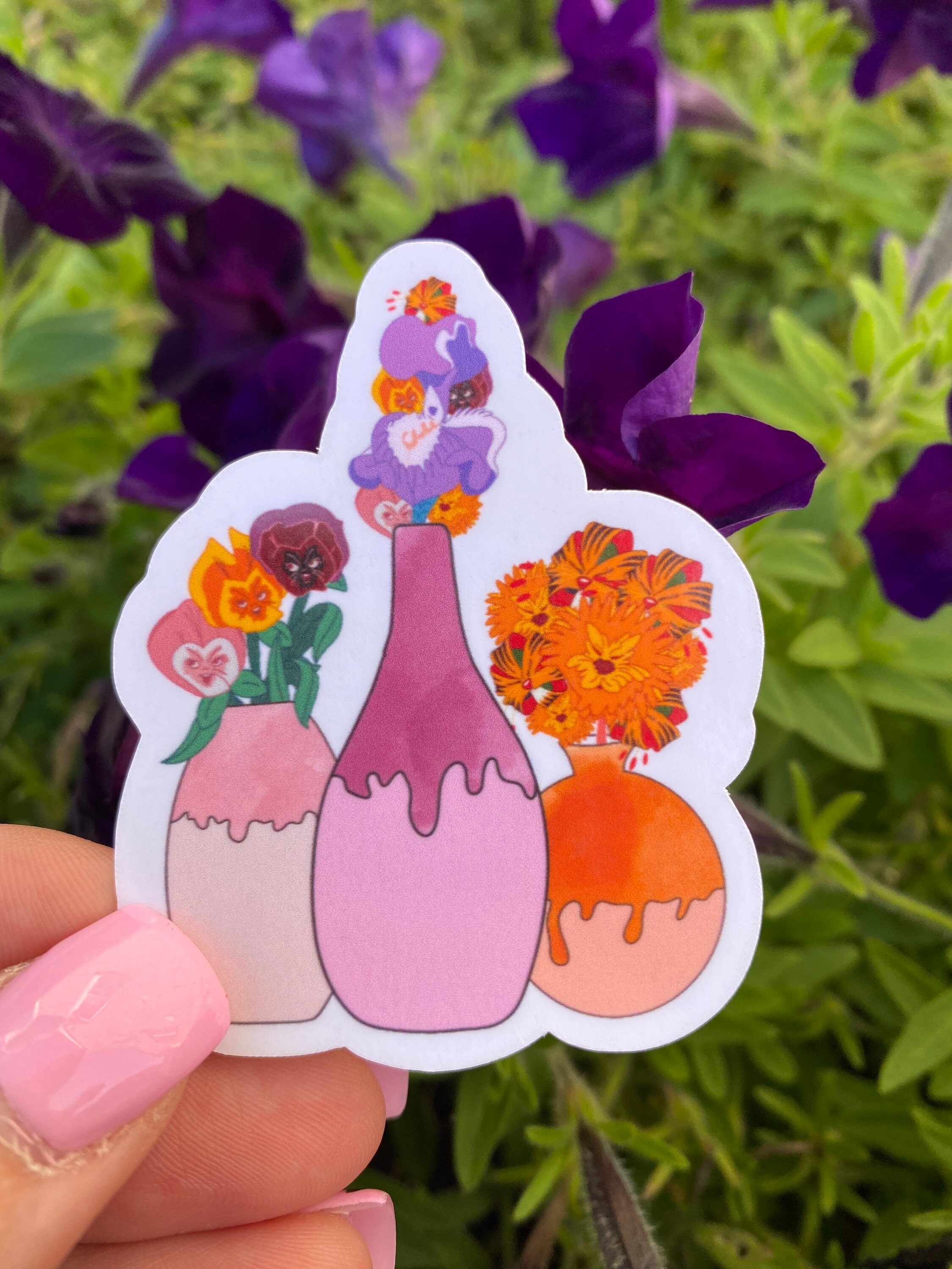 Discreet Alice in Wonderland Flower Sticker - Etsy