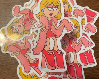 Fashionista Lizzie McGuire Cartoon Sticker