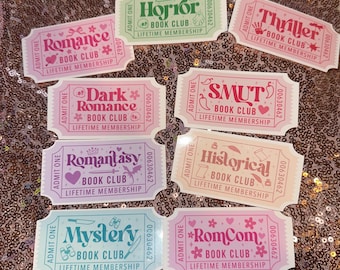 Book Club Genre Ticket Sticker