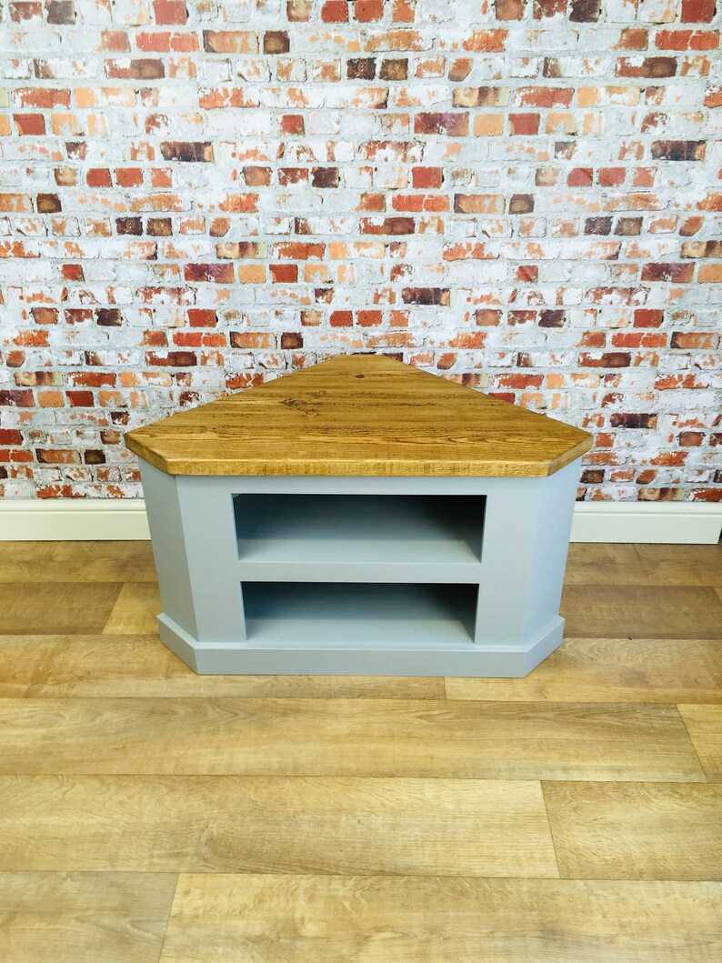 Corner TV Unit Made From Sustainably Sourced Timber. Etsy UK