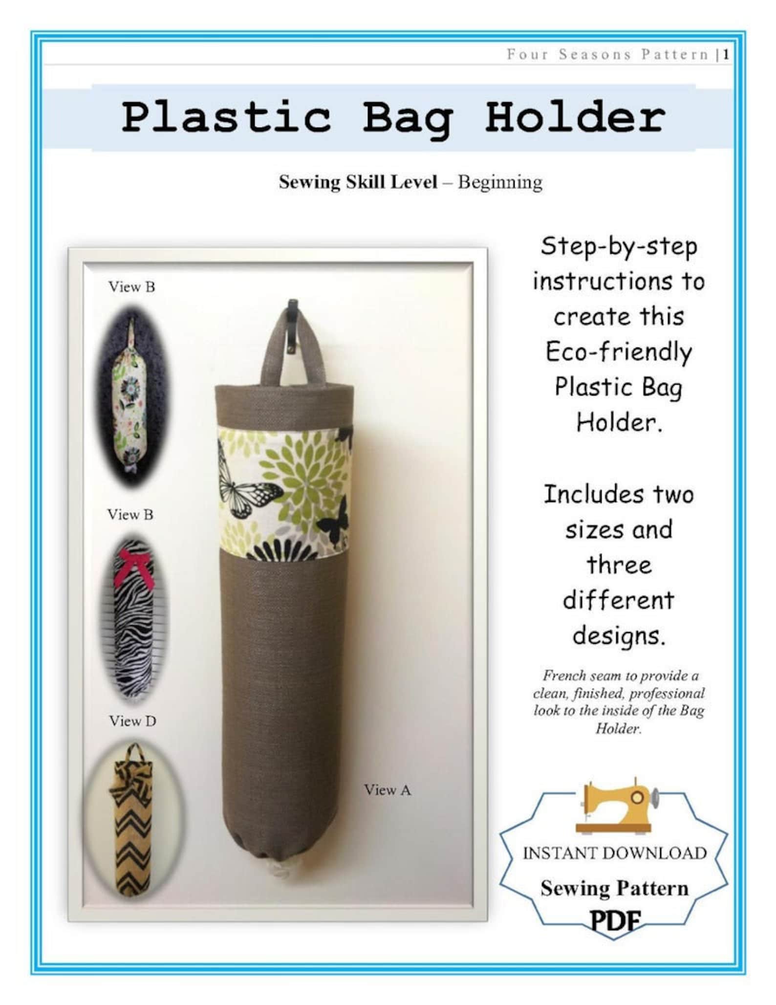 Plastic Bag Holder SEWING PATTERN Instant DOWNLOAD, Grocery Bag Holder ...