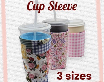 Cup Sleeve SEWING PATTERN PDF, Cold Drink Sleeve, Starbucks Coffee Cozy, Cup Cozy, Coffee Cozy, Cup Insulator, Cup Cover, Cup Holder