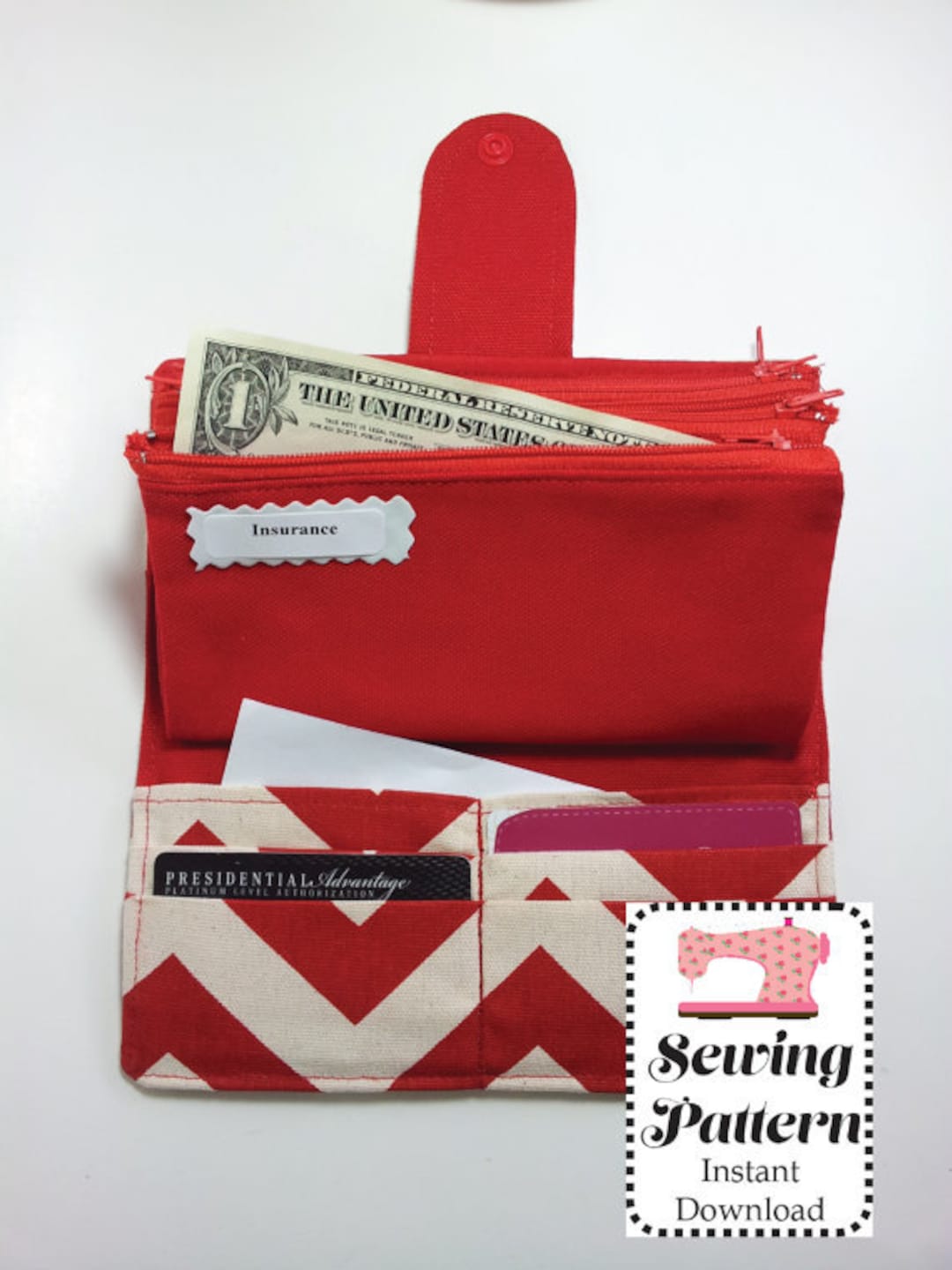 Cash Envelope Wallet SEWING PATTERN PDF, Cash Budget Wallet, Cash