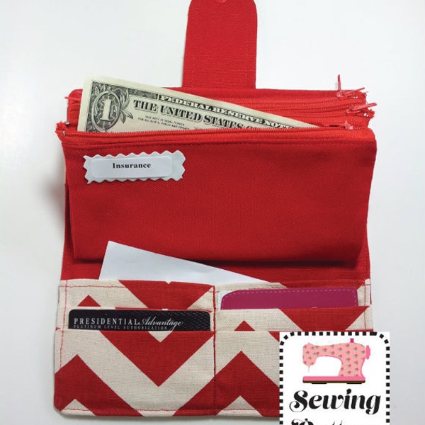 Cash Envelope Wallet SEWING PATTERN PDF, Cash Budget Wallet, Cash Budget System, Bifold Wallet, Woman Wallet, Financial System