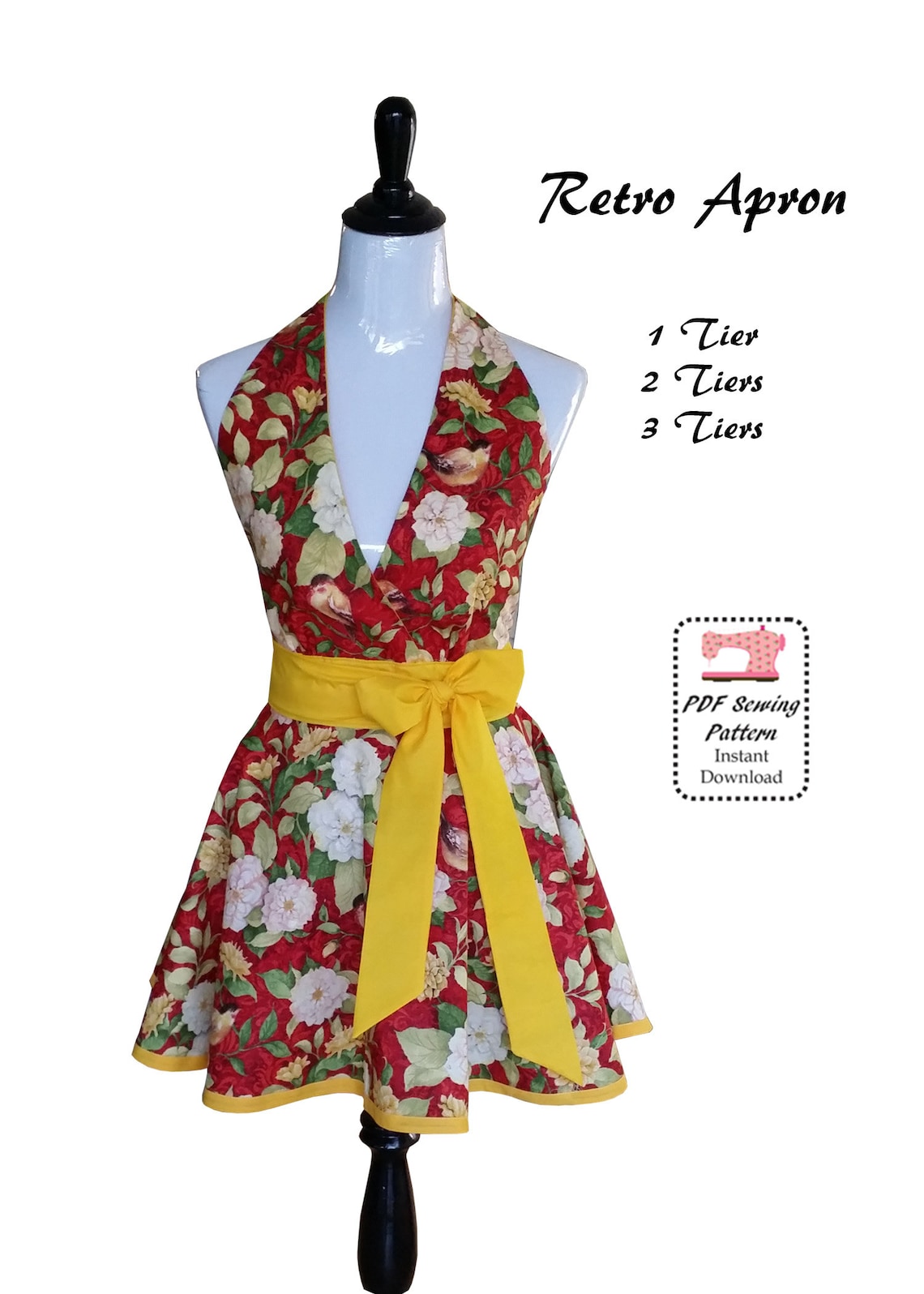50's Retro Apron PDF Sewing Pattern & Tutorial Tiers - Etsy