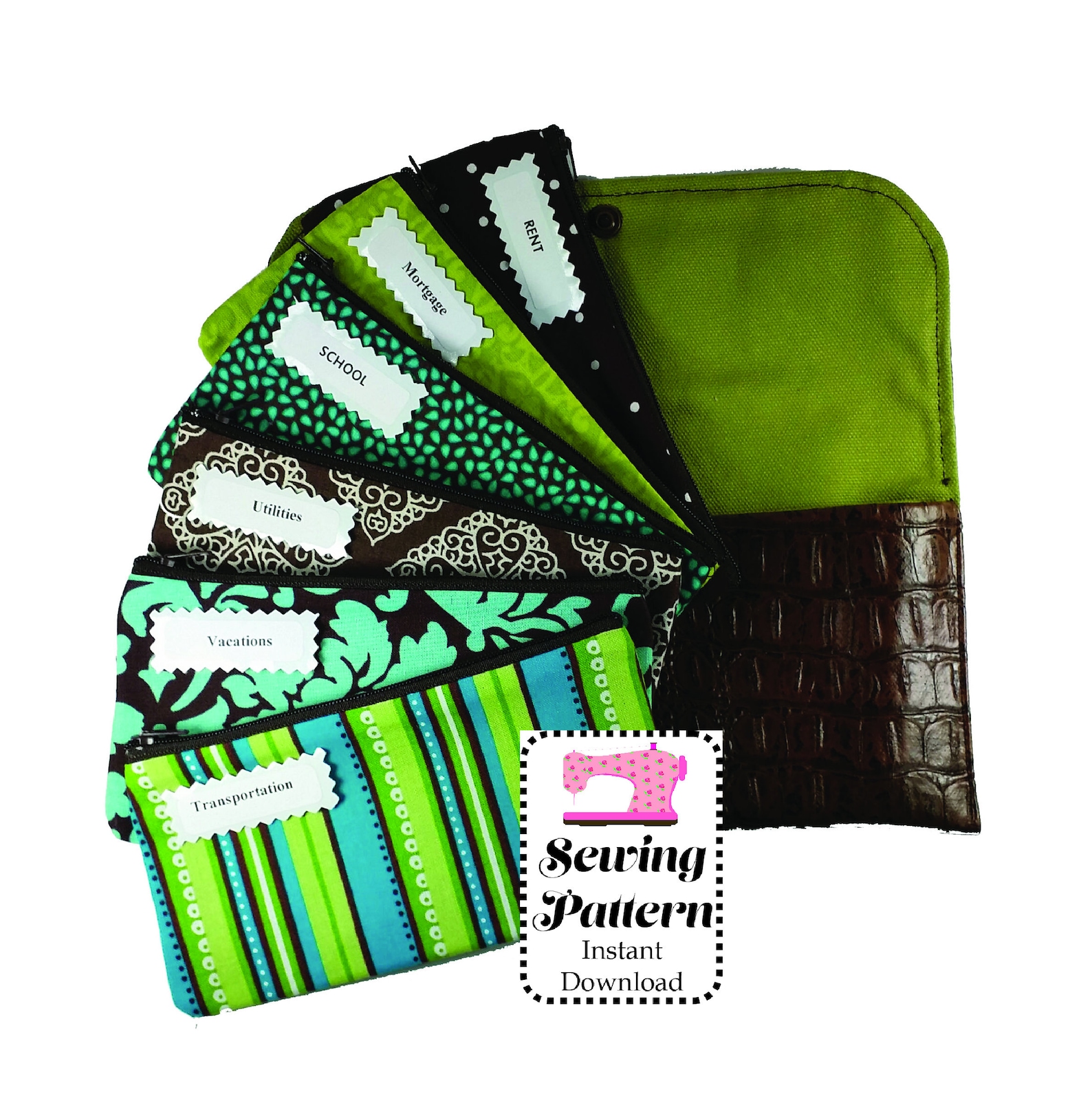 Budget Pattern Cash Budget System SEWING PATTERN PDF, Cash Budget Wallet, Cash ...