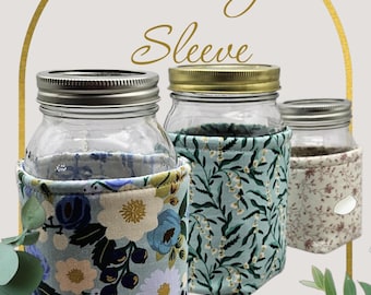 Mason Jar Sleeve SCHNITTMUSTER PDF, Einmachglas Cozy, Kaltgetränk Sleeve, Starbucks Kaffee Cozy, Tassenwärmer, Kaffeewärmer, Tassenabdeckung, Tassenhalter