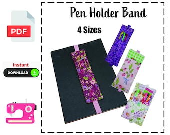 Pen Holder Elastic Band Sewing Pattern PDF, Planner, Journal, Bible, Binder Band, Bookmark, Pen Sleeve, Pouch, Nurse, Teacher Gift