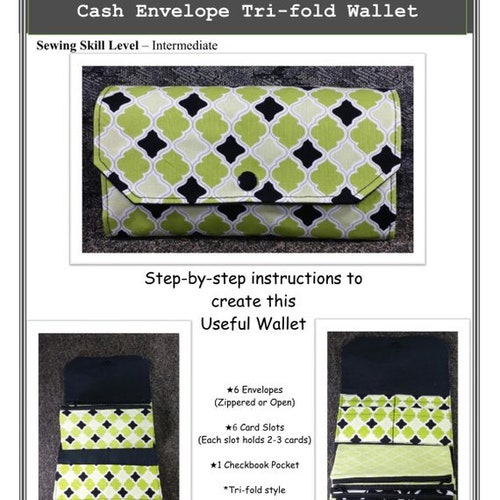 Cash Envelope Wallet SEWING PATTERN PDF Cash Budget Wallet Etsy