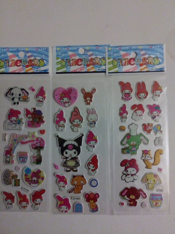 My melody kuromi puffy stickers Etsy