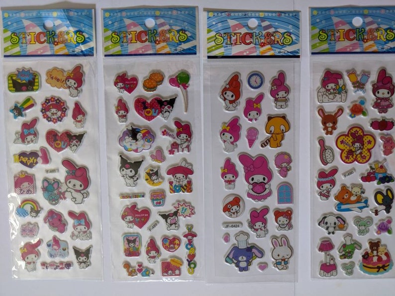 My melody kuromi puffy stickers Etsy