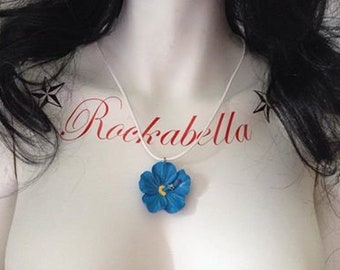 Necklace "Hibiscus blossom Blue"