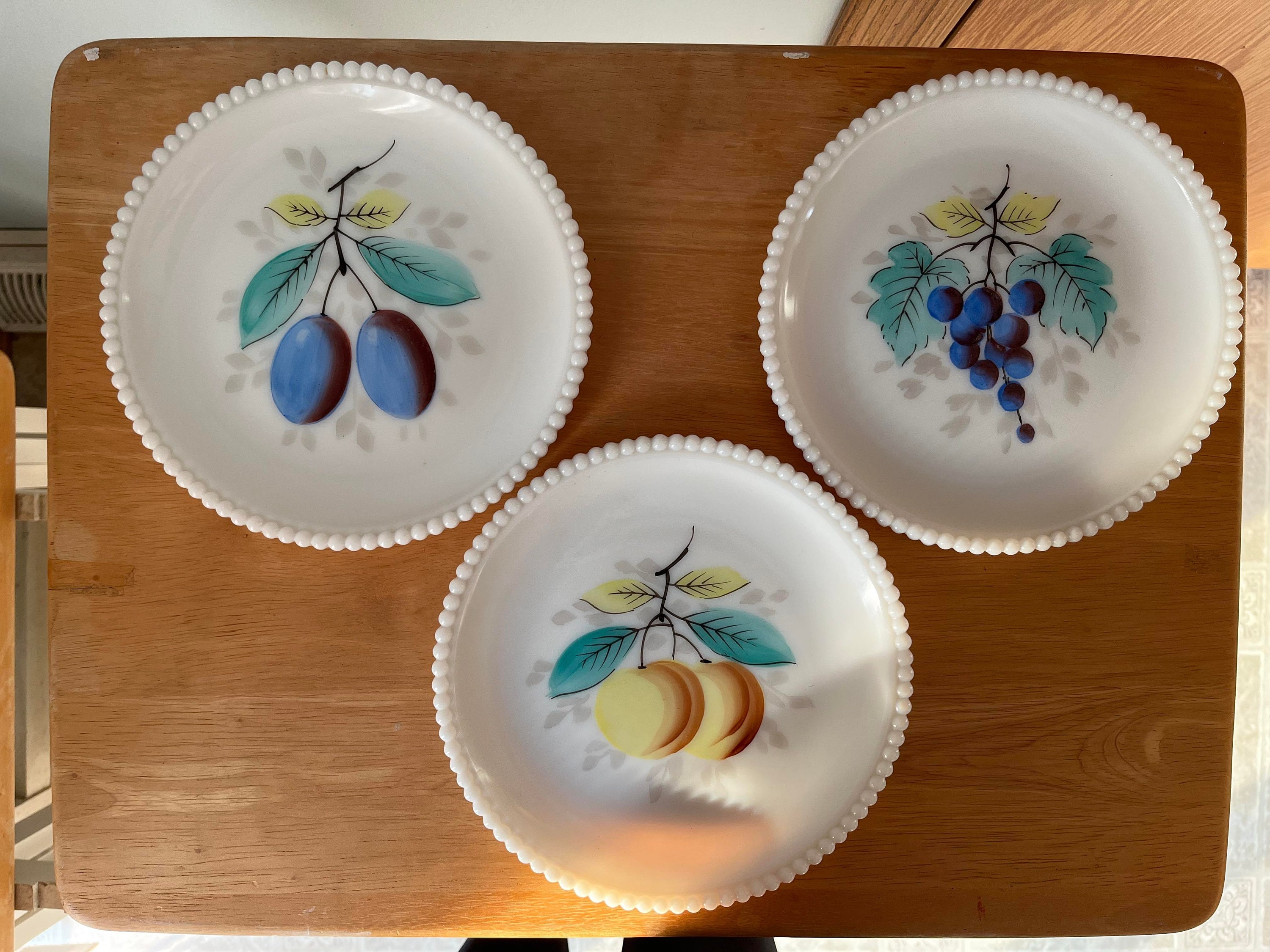 3 Westmoreland Milch Glas Obst Teller