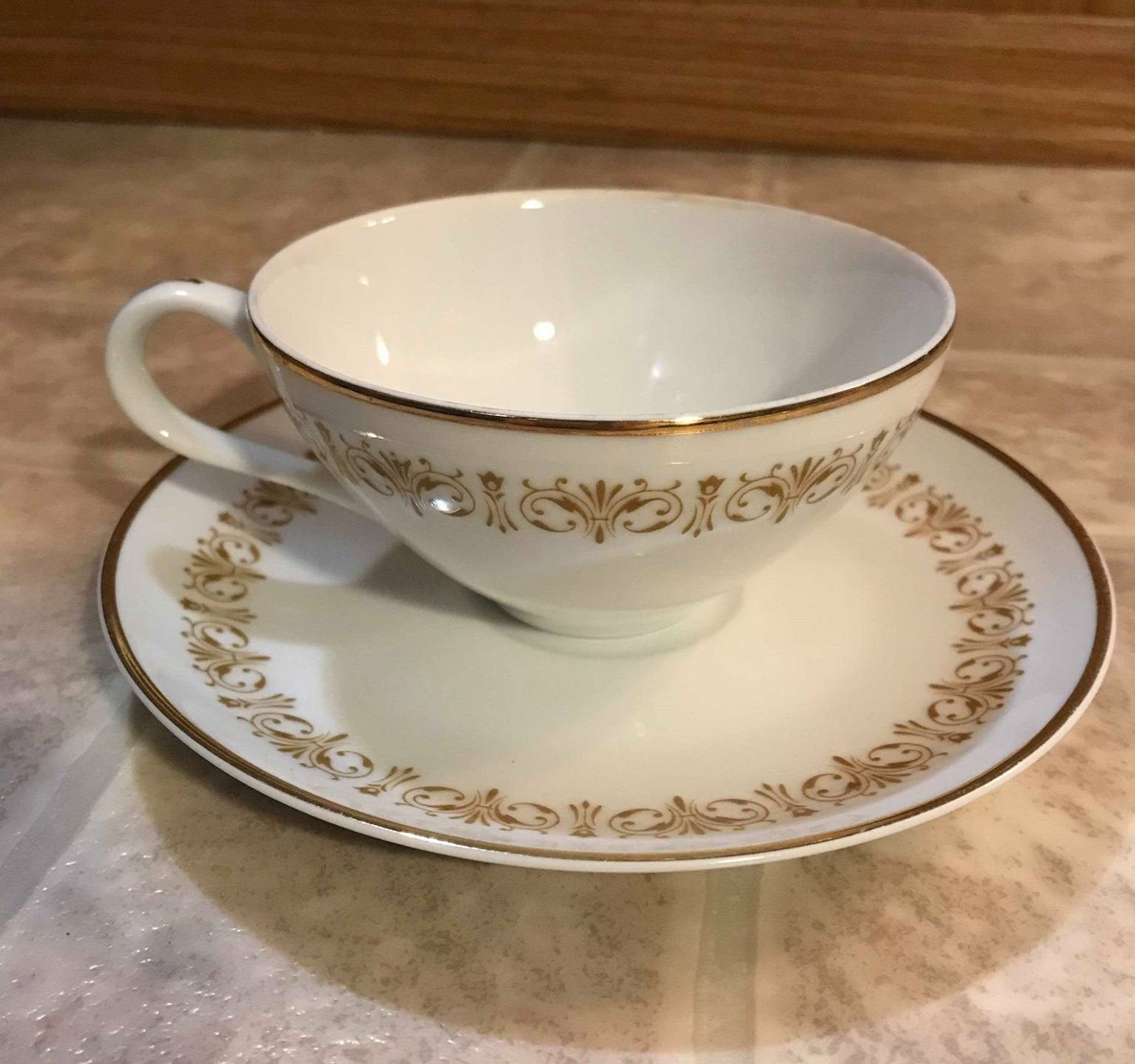 Sheffield Fine China Japan Imperial Gold 504 Cup and Saucer Etsy