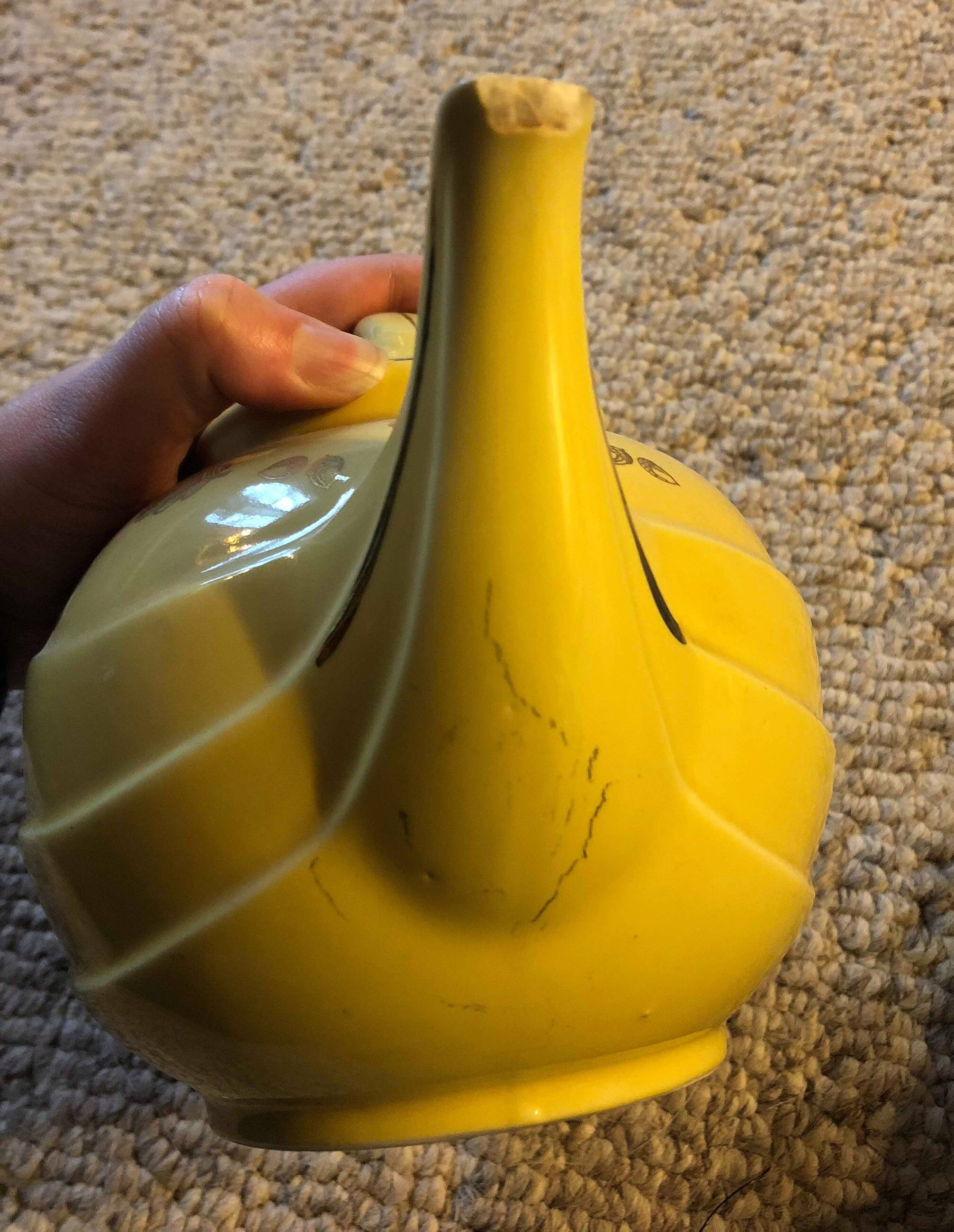 Vintage Hall Yellow Teapot 0799 Acorn / Oak Pattern 6 Cup Etsy