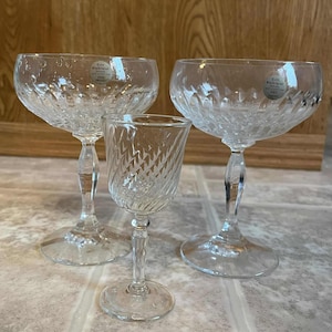 2 Echt Bleikristall Champagne Glasses Germany,  1 Port Wine Glass