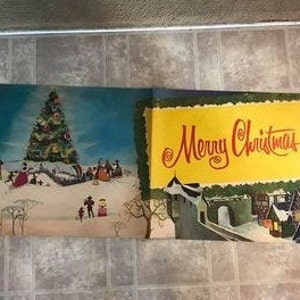 2 Retro Merry Christmas Lithograph Posters