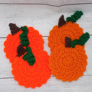 Pumpkin Coasters - Halloween Coasters - Crochet Coasters