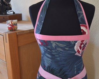 Anthracite & pink - cooking apron
