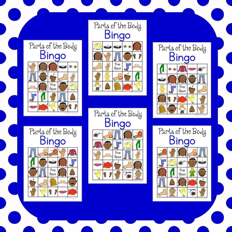 Body Parts Bingo Cards for ESL/ELL/ELD & Speech Set of 30 Parts of the