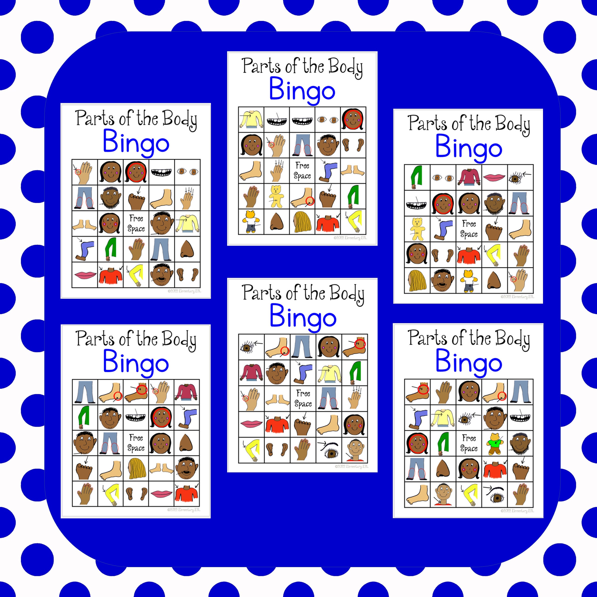 Body Parts Bingo Cards for ESL/ELL/ELD & Speech: Set of 30 Parts of the ...