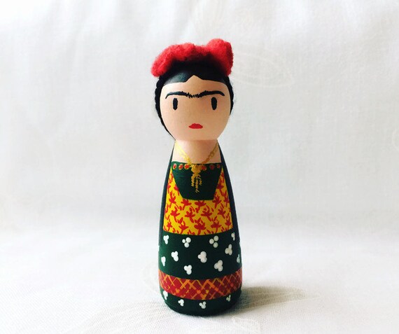 frida kahlo wooden doll