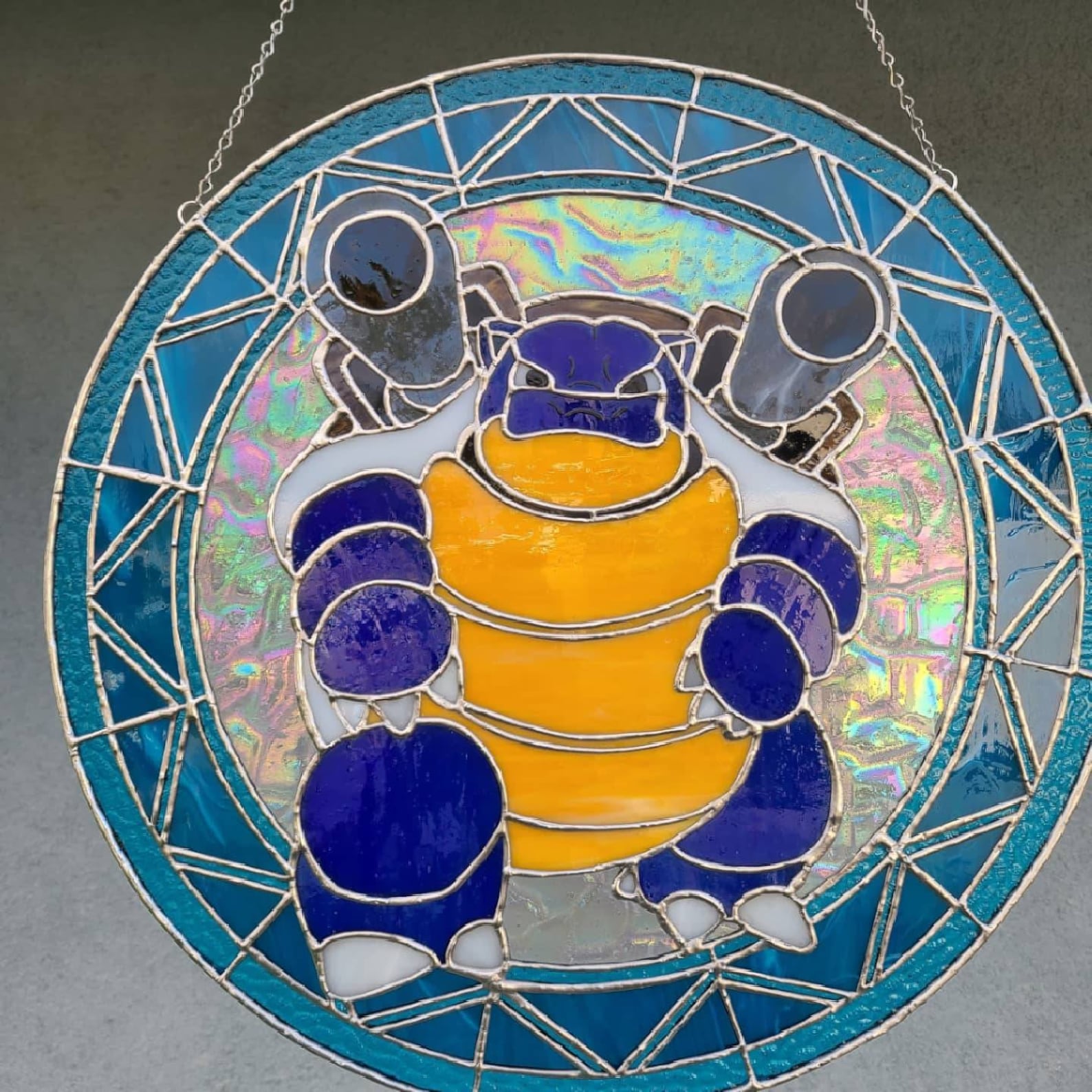 Pokemon inspired stained glass Blastoise Etsy