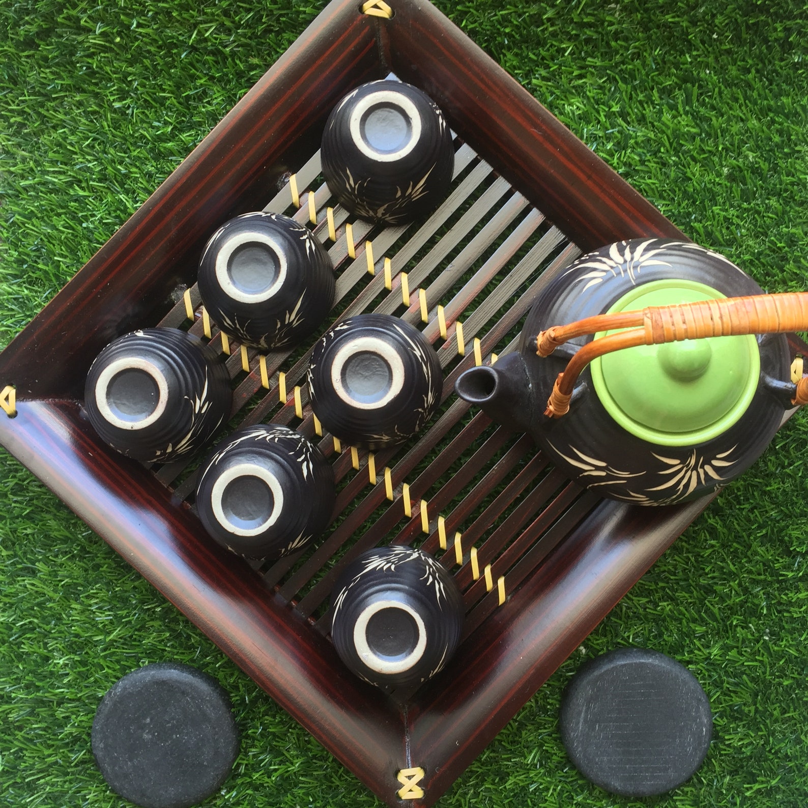 Modern Handmade Ceramic Tea Set With Bamboo Handle and Elegant Etsy