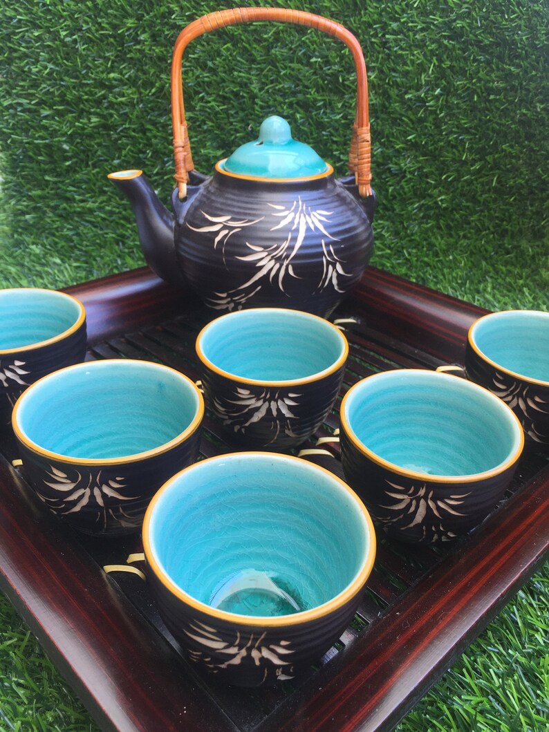 paintable ceramic tea set