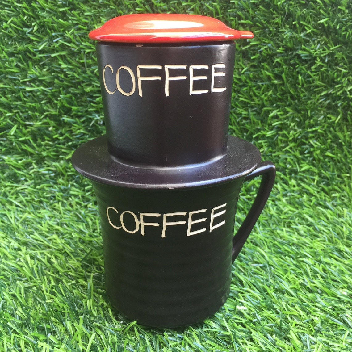 Modern Handmade Individual Ceramic Coffee Press and Drip Etsy