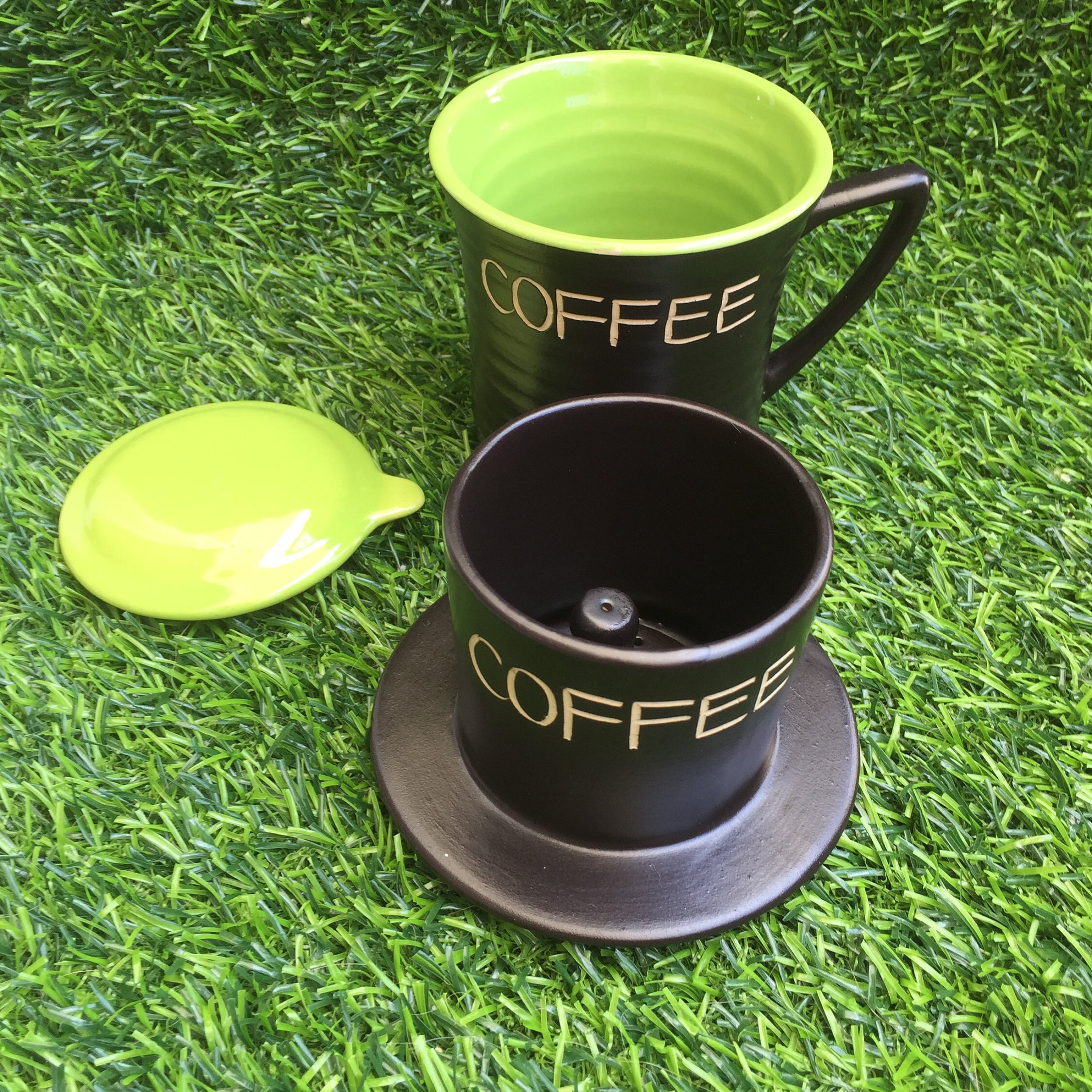 Modern Handmade Individual Ceramic Coffee Press and Drip Etsy