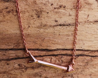 Arrow Rose Gold Charm Necklace, Chain, Women, Gift, Girl, Friend, Sister, Christmas, Men, Him, Girlfriend, Silver,Sterling,Jewellery,Present