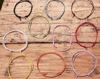 Pulsera STRING,Cordón,Hecho a mano,Hombre,Mujer,Tobillera,Ajustable,Simple,Amistad,Conciencia,Navidad,Regalo,Presente,Buena Suerte,Cumpleaños,Minimalista