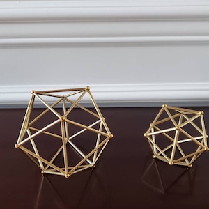 Set of 2 Gold Himmeli Geometric Sculpture decor-gold accents- white-silver-rose gold- Home decor- modern design-fancy-wedding decor