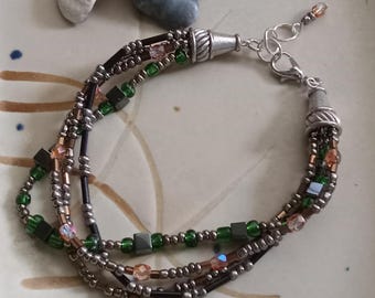 Multi Strand Mediterranean Bracelet: Silver Accents