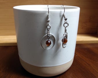 Crystal Bicone Earrings: Silver Hoop Dangle Set