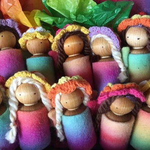Waldorf wooden peg dolls Party favour pack of 10 fairies